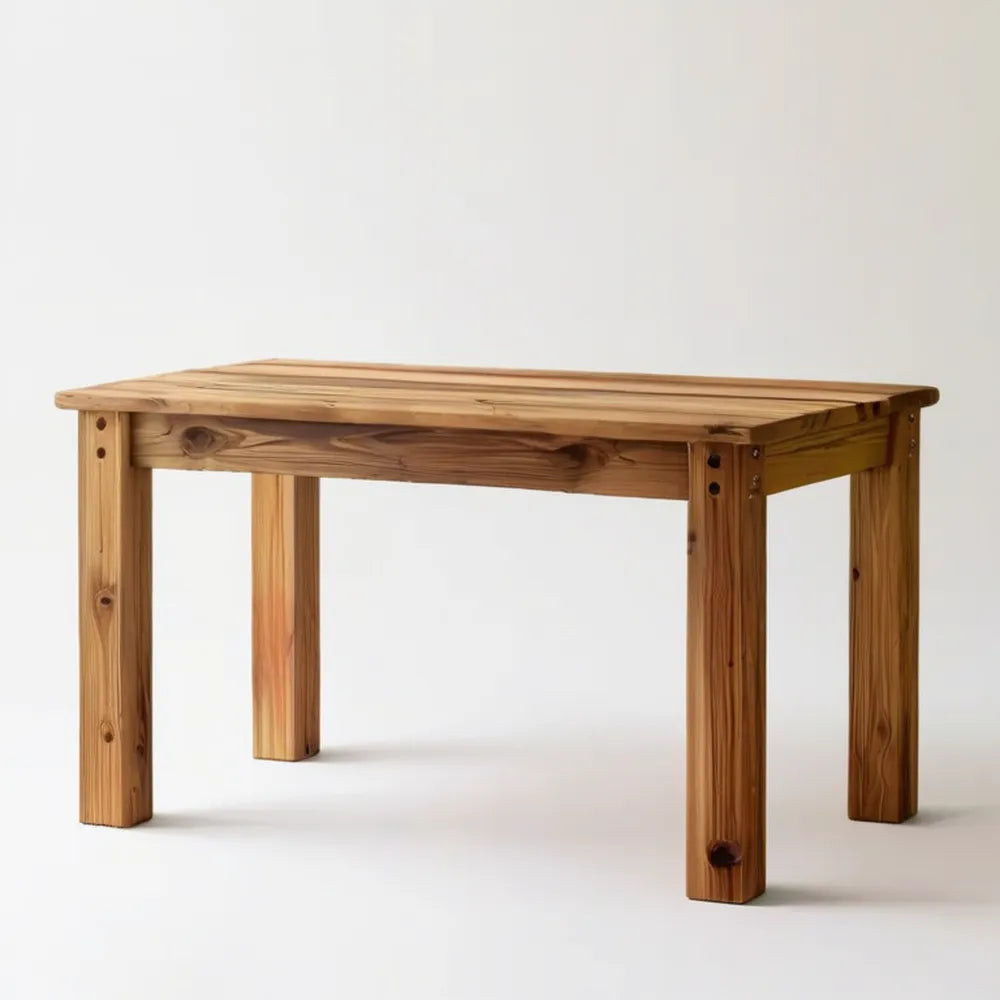 Prostokątny stół z litego drewna sosnowego 120 x 75 x 75 cm, naturalny brąz