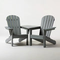 Zestaw Adirondack: 2 grafitowe fotele HDPE ze stolikiem 46 x 46 x 46 cm, 204 x 83 x 98 cm