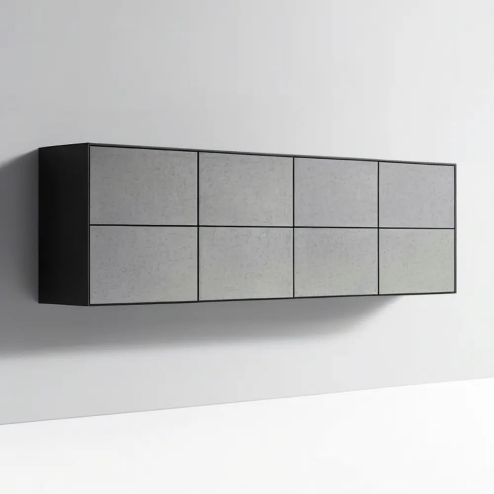 Wisząca szafka ścienna 160 × 30 × 60 cm, jasnoszara/antracytowa