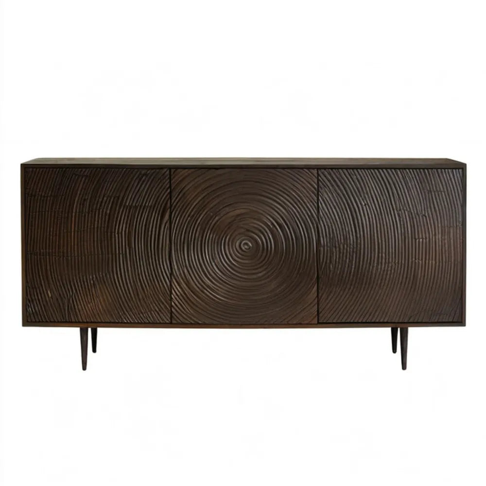 Komoda z litego drewna mango, ciemnobrązowa, 140 x 30 x 75 cm