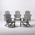Zestaw 4 szarych krzeseł ogrodowych Adirondack z HDPE, 79 x 83 x 92 cm