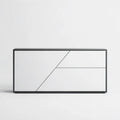 Biało-czarna komoda minimalistyczna z MDF i stali 160 × 40 × 80 cm